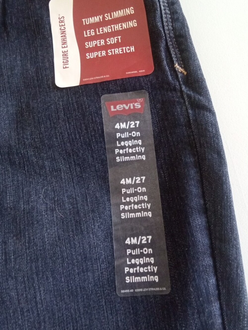 Levi's Dark Indigo Stretch Jeggings - Elastic Waist Slim Fit - Picture 3 of 8